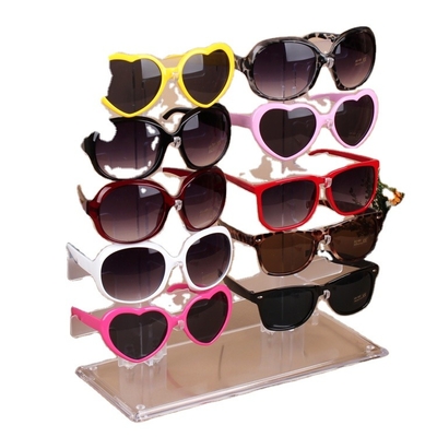 Simple modern double row detachable plastic 10 pairs of glass storage rack frames sunglasses display stand