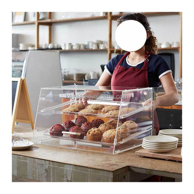 For Bakery Customized Bakery Counter top Acrylic Display Racks Food Cookie Donut Bread display Case