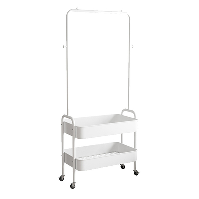 Mordern Customized Metal Clothes Rail With Two Shelves Hanging Storage Hangs Clothing Hanger Rack