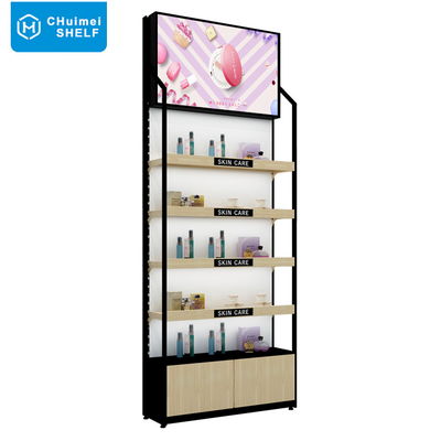 Easy Assembly Style Retail Makeup Display Rack Modern Wall Mounted Cabinets Custom Boutique Cosmetics Stores Display Stand