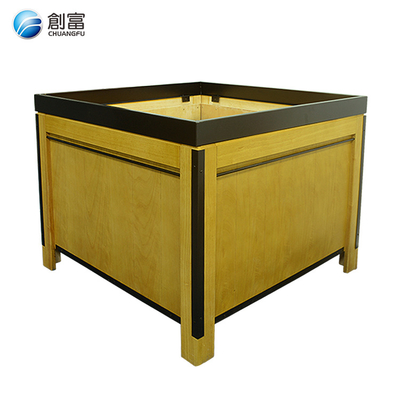 Single Sided Supermarket Gondola Food Saving Custom Wooden Display Stands Stand Fruits And Vegetables Rack