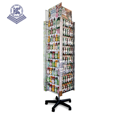 Product Showing For Shopping Mall Rotating Toy Grid Rack 4 Sided Square Wire Spinner Display Racks For Keychain Socks And Gloves Toy