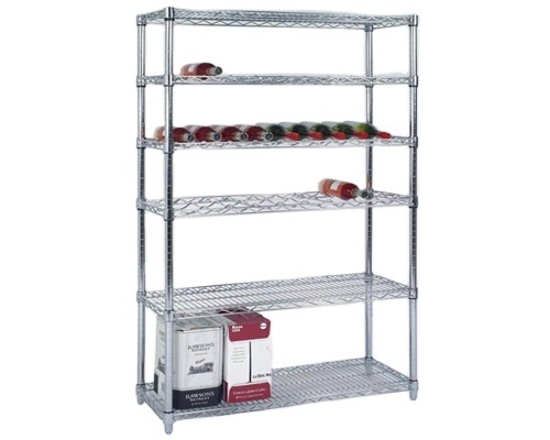 Sustainable 36&quot; x 14&quot; x H72&quot; Super Store Wire Mesh Rack Heavy Duty Supermarket Wire Shelving Rack 6 Tiers For Merchandise