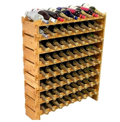 8 Layers Display Stand Wine Rack Sustainable Bamboo Wood Rack