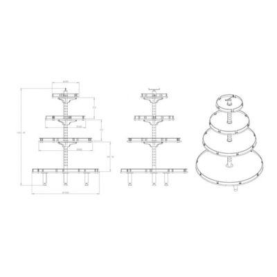 Round Corrosion Protection Muliti Layers Display Rack Snack Display Bread In Store Display Stands