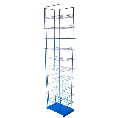 Easy Assembly Blue Multi-Layers Peaked Hat Rack Display Holder Baseball Wire Shelf Metal Hardware Fisherman Hat Display Rack