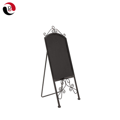 Hot Selling Black Metal Chalkboard Rack Restaurant Menu Display Holder Board With Eraser Holder