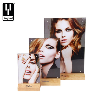 Yingbond acrylic cheap a4 sign poster brochure plastic paper holder standing menu acrylic rotating rack