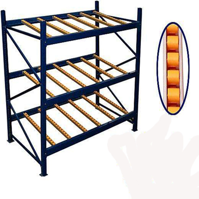 Corrosion Protection Porcelain Roll Storage Rack Gravity Cardboard Flow Shelf Rack FIFO Flow Through Racks